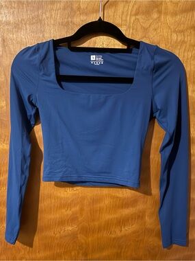 HYZ NWOT Teal Long Sleeve Square Neck Crop Top Size Small